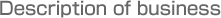 Description of business